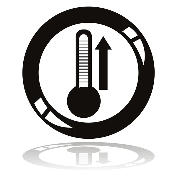 Black thermometer button — Stock Vector