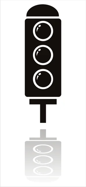 Icono del semáforo negro — Vector de stock