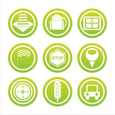 Green traffic signs clipart