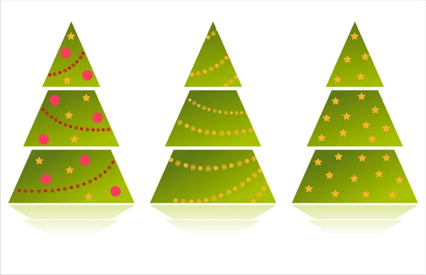Christmas trees isolated on white — Stock Vector