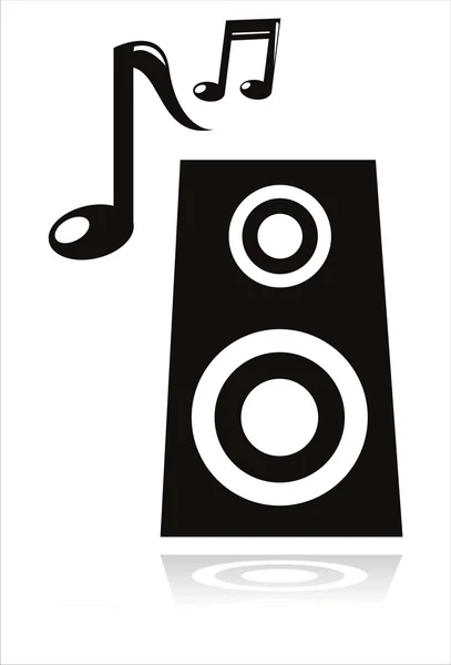 Zwarte muziek pictogram — Stockvector