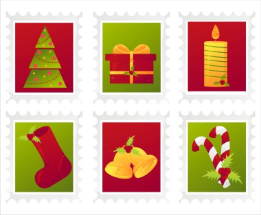 Renkli Noel posta pulları