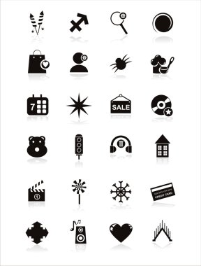 zwarte web iconen
