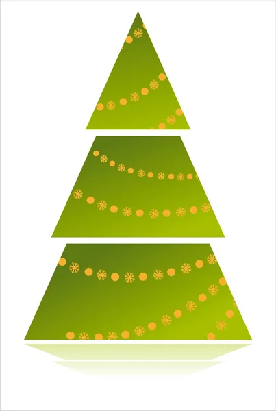 Weihnachtsbaum mit Sternen geschmückt — Stockvektor