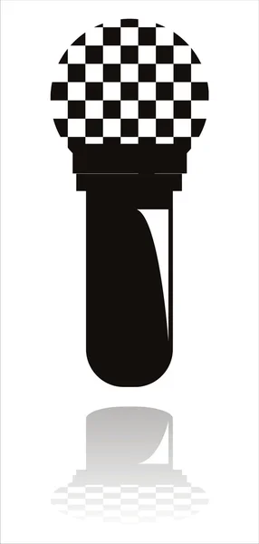 Icône de microphone noir — Image vectorielle