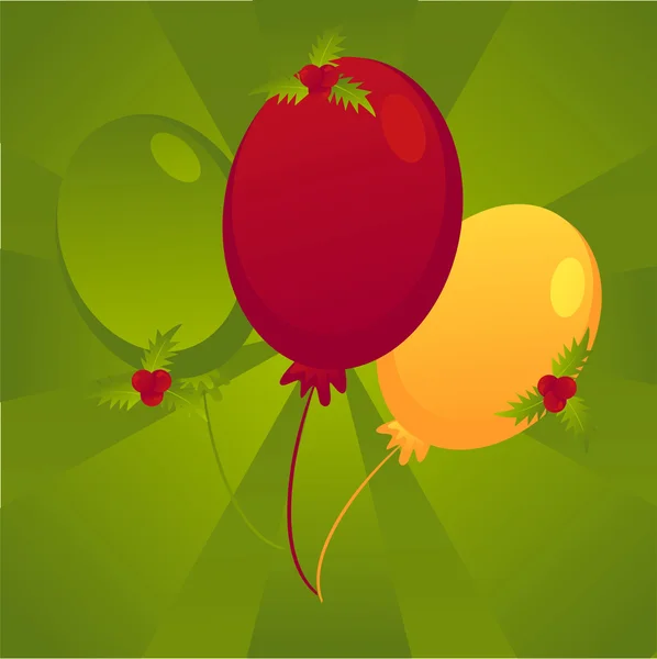 Christmas colored balloons background — Stock Vector