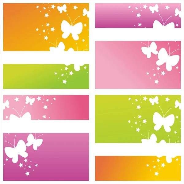 Papillons colorés milieux — Image vectorielle