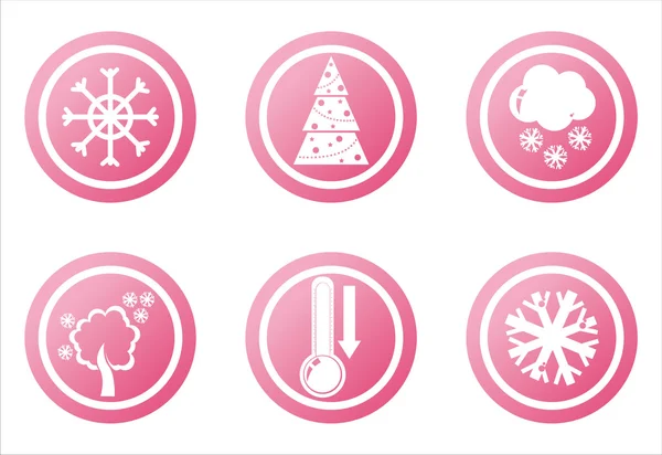 stock vector Pink winter signs