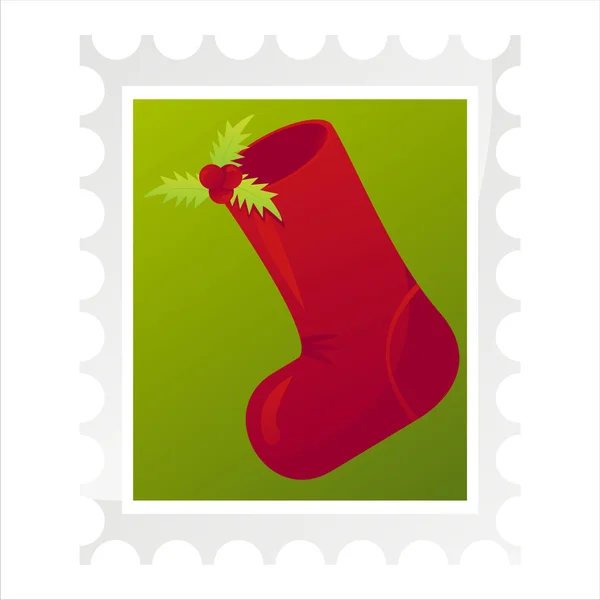 Christmas post stamp — Stock Vector