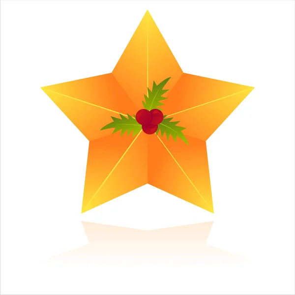 Різдвяна зірка з ягодою — стоковий вектор