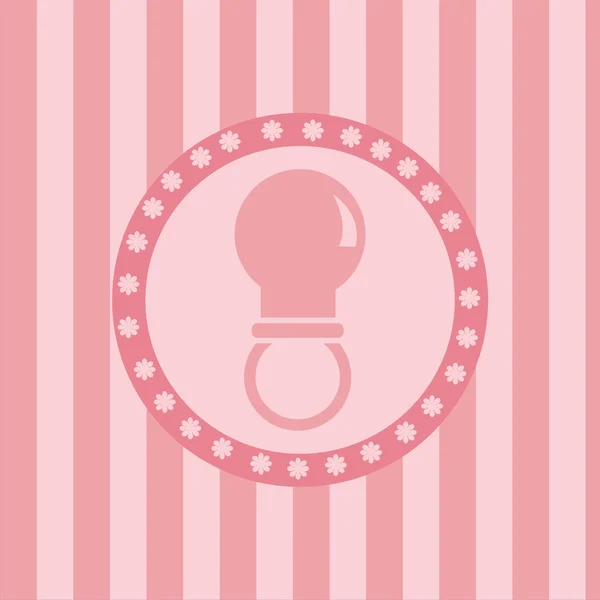 Pink baby pacifier background — Stock Vector