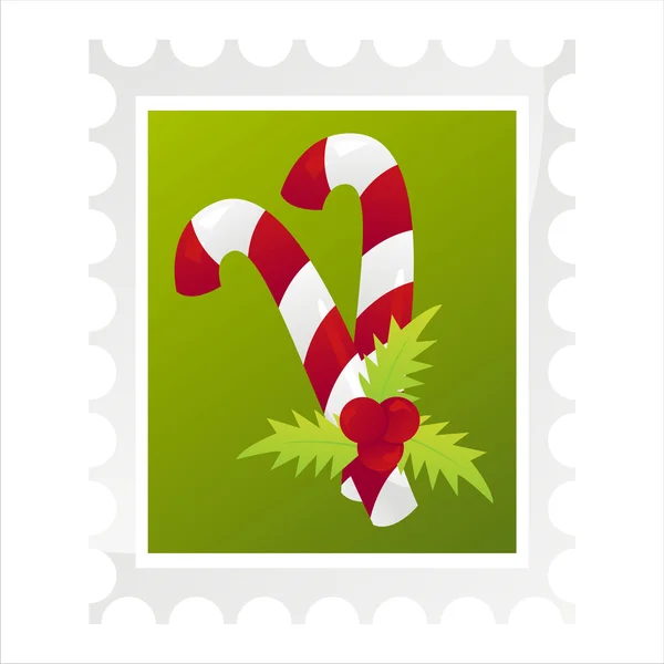 Christmas post stamp — Stock Vector