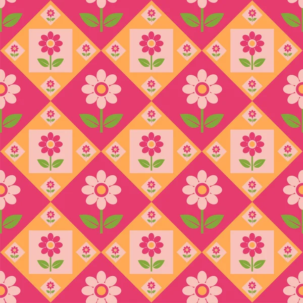 カラフルな花のパターン — ストックベクタ