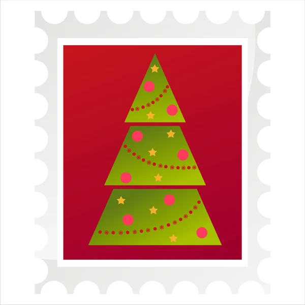 Timbre poste de Noël — Image vectorielle
