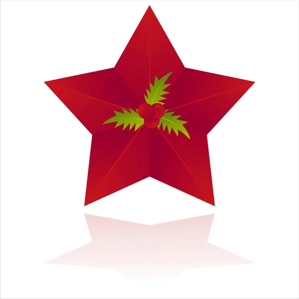 Estrela de Natal Isolada em Branco — Vetor de Stock