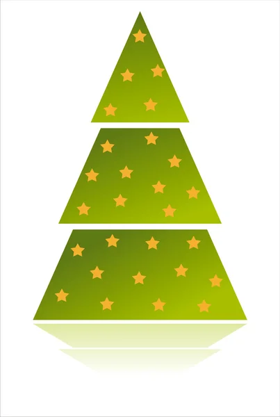 Yıldızlarla süslenmiş Noel ağacı — Stockvector