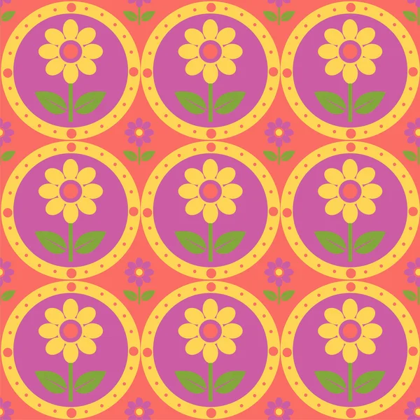 Färgglada blommor mönster — Stock vektor