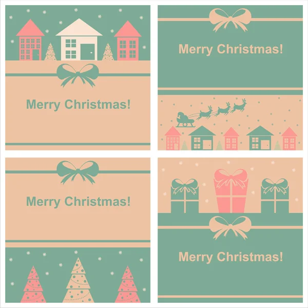 Niedliche Weihnachtskarten — Stockvektor