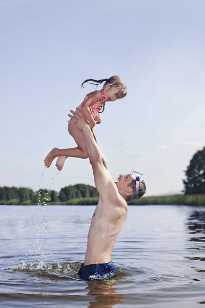 Vader met dochter — Stockfoto
