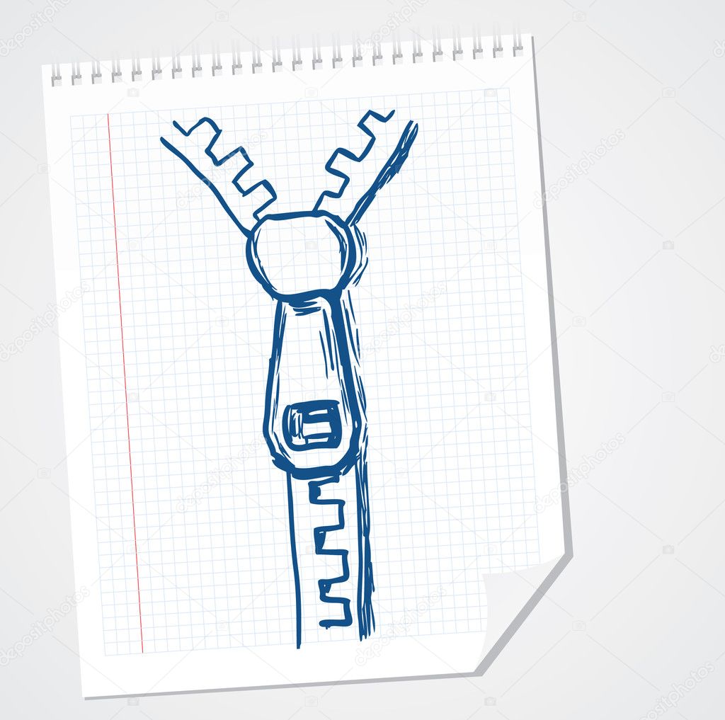 Zipper - doodle vector