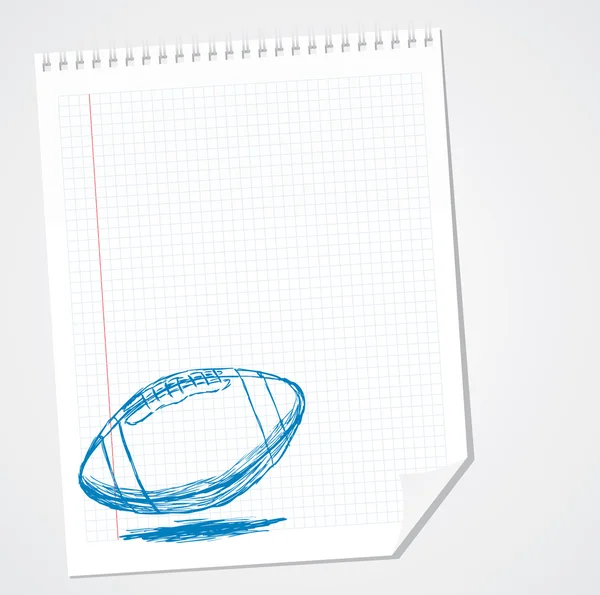 Amerikan futbolu doodle — Stok Vektör