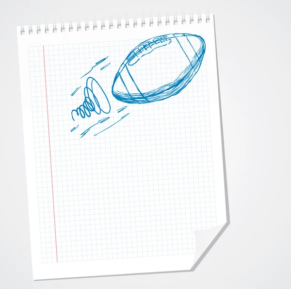 Amerikaanse voetbal sport illustratie doodle — Stockvector