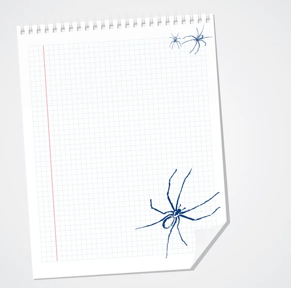 Kahverengi münzevi spider - vektör doodle — Stok Vektör