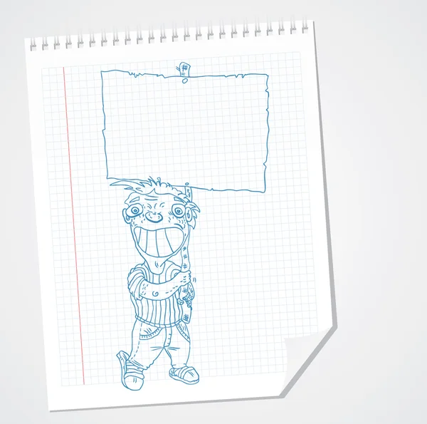 Αγόρι Γουίτ πίνακα - διάνυσμα doodle — Διανυσματικό Αρχείο