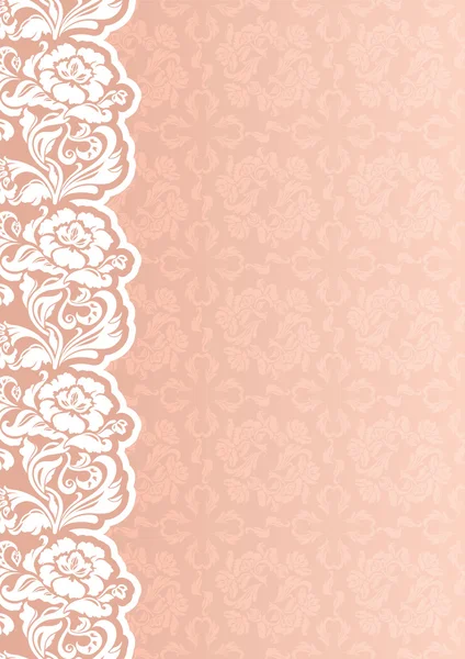 Vector. Flower background with lace — Stock Vector