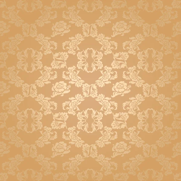 Seamless background flowers, floral pattern gold — Stock Vector