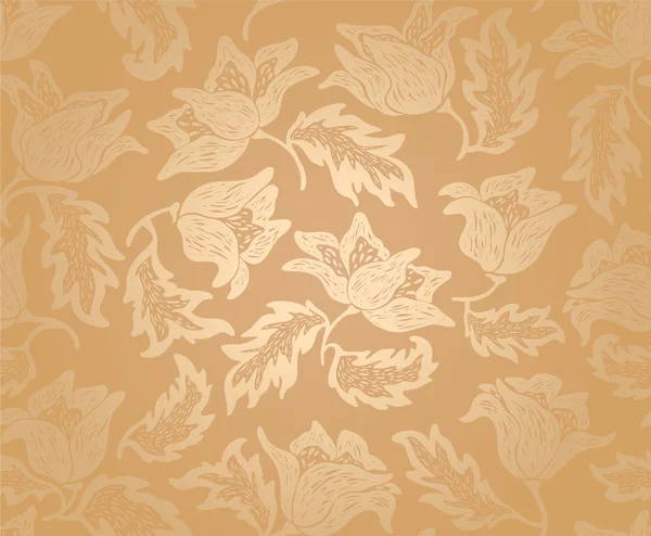 Patrón floral patrón de fondo, oro — Archivo Imágenes Vectoriales