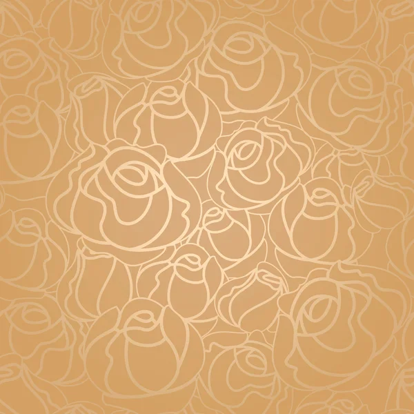 Modèle de roses sans couture, or — Image vectorielle