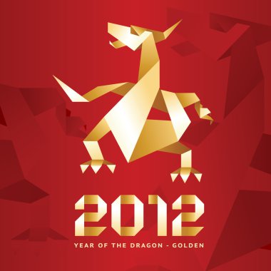 Origami dragon, 2012 year - kırmızı