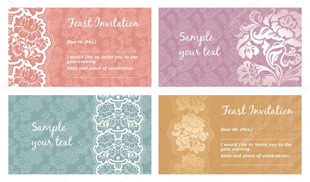 Greeting card, flower lace, space for your text, vector