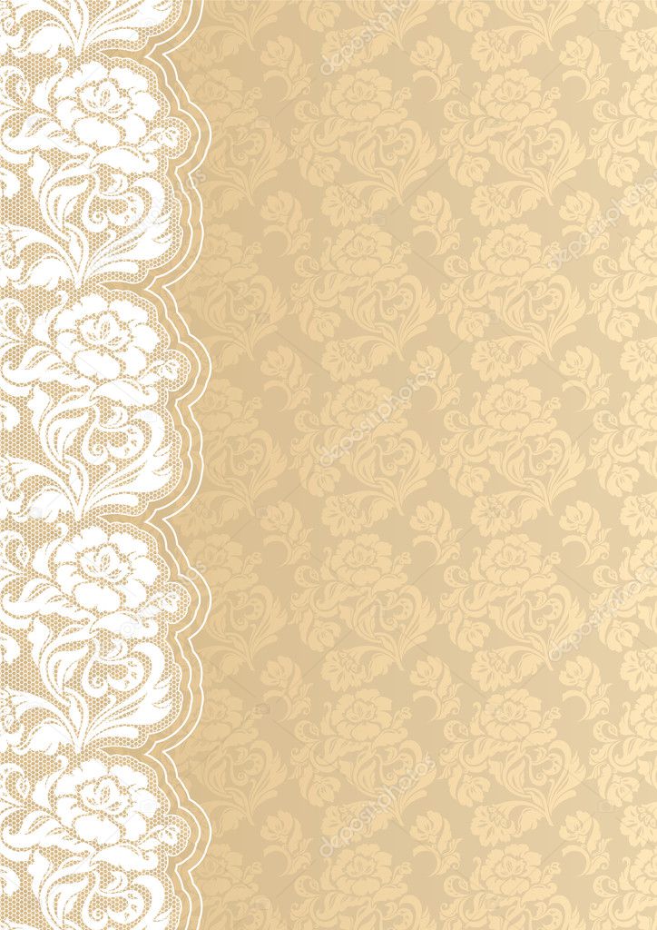 Flower background with lace, vector