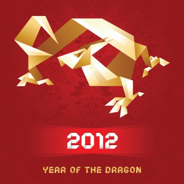 Origami dragon, 2012 year - altın