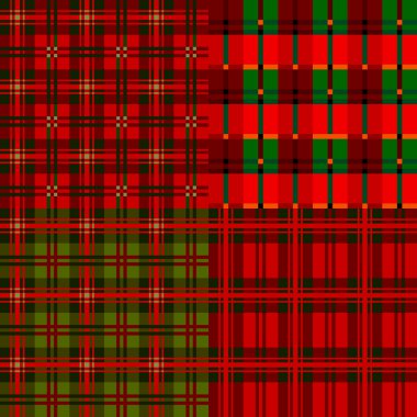 Set plaid patterns, tartan clipart