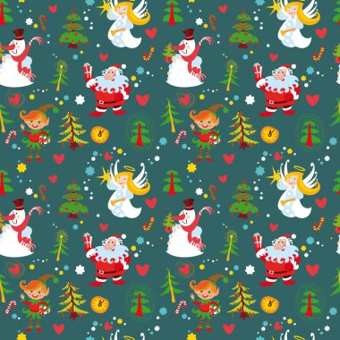 New Year's background, Christmas seamless wallpaper pattern clipart