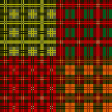 Set plaid patterns, tartan, vector clipart