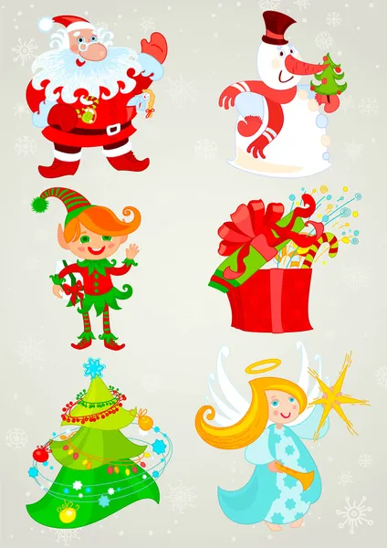 Set, santa claus and Friends — Stock Vector
