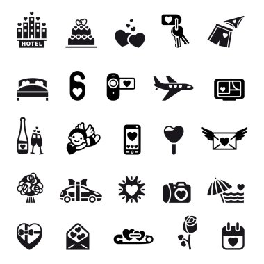 Love icon set clipart