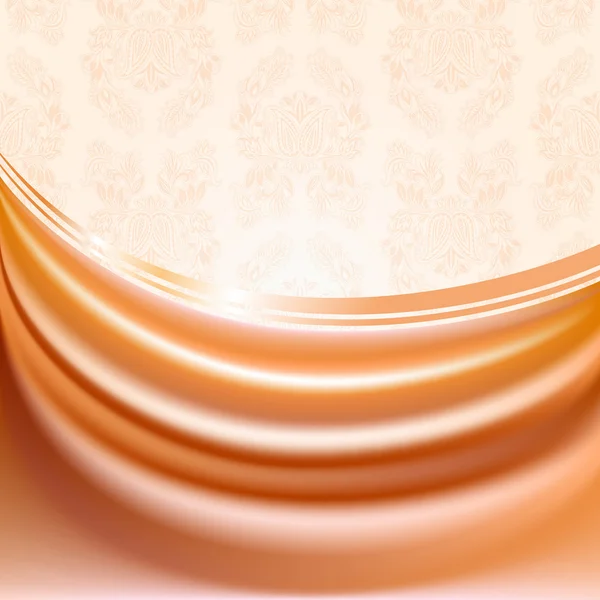 桃色窗帘，米色背景上的丝质组织 — 图库矢量图片