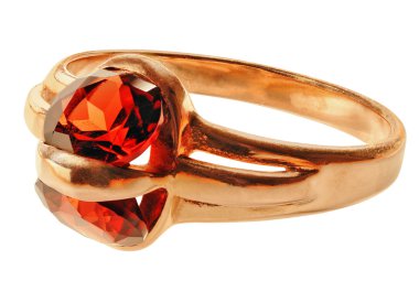 Gold ring with garnet clipart