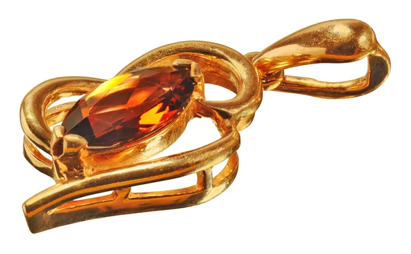 Gold pendant with garnet — Stock Photo, Image