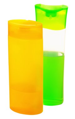 Shampoo in plastic containers clipart