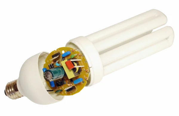 Componentes das lâmpadas economizadoras de energia — Fotografia de Stock