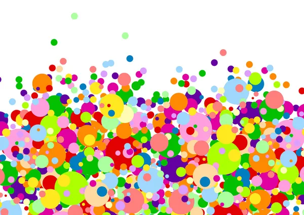 Vit bakgrund med många flerfärgade bollar — Stock vektor