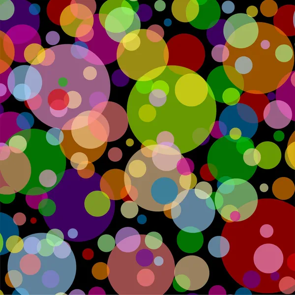Black square background with multicoloured balls — Stock Vector