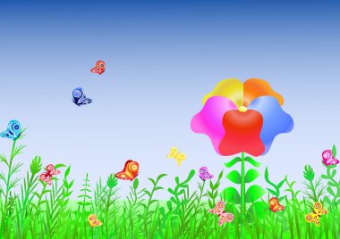 Magic Meadow without clouds clipart