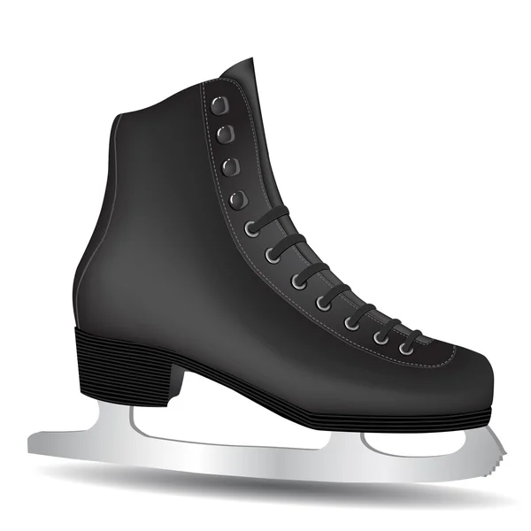 Geïsoleerde zwarte skate — Stockvector